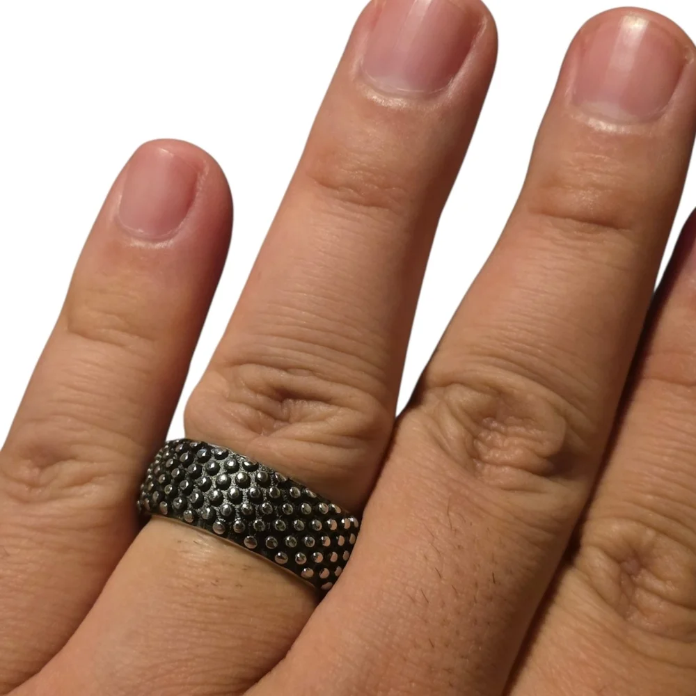 Stainless Steel Textured Ring Size 11